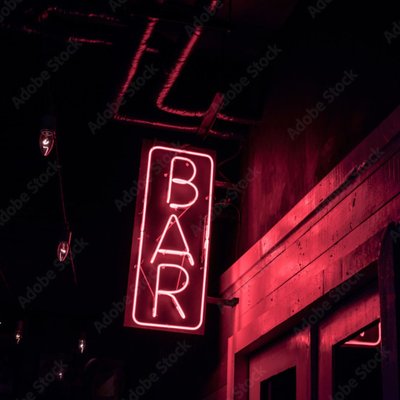 Neon vertical sign Bar