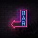 Neon sign arrow Bar